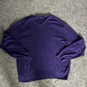 Ralph Lauren Purple V-Neck Sweater - Polo